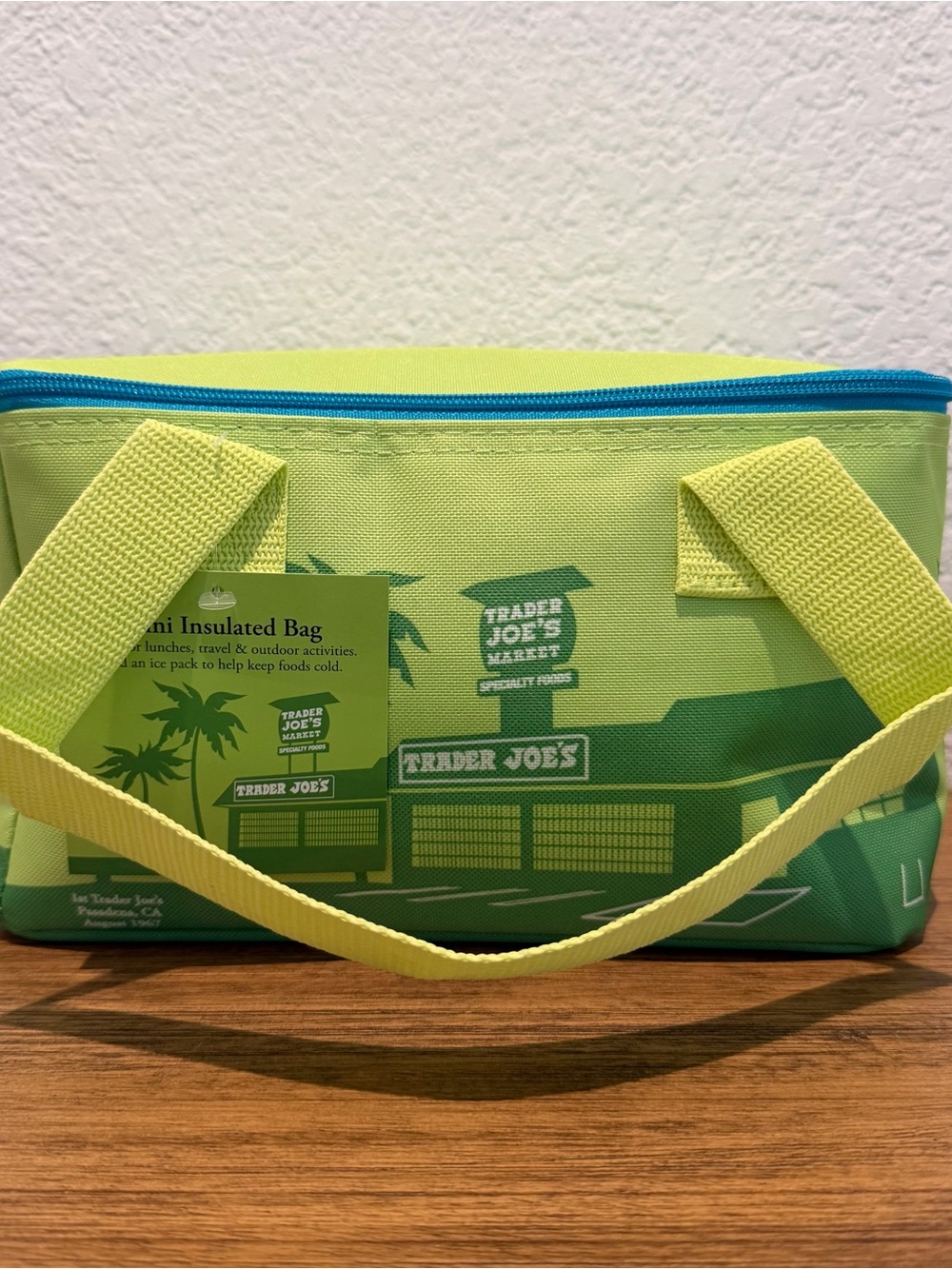 Trader Joe's Lime Green Insulated Tote Bag